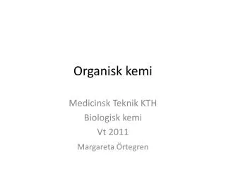 organisk kemi
