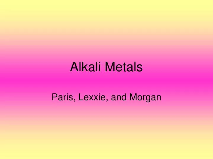 alkali metals