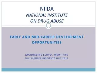 NIIDA NATIONAL INSTITUTE ON DRUG ABUSE