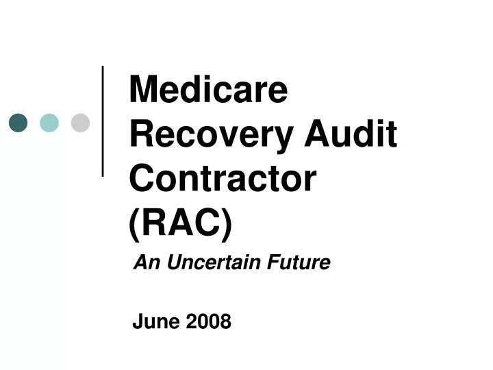 medicare recovery audit contractor rac