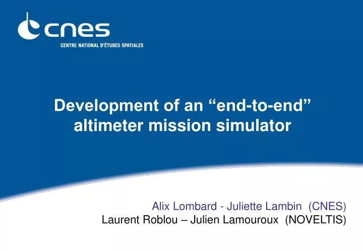 development of an end to end altimeter mission simulator