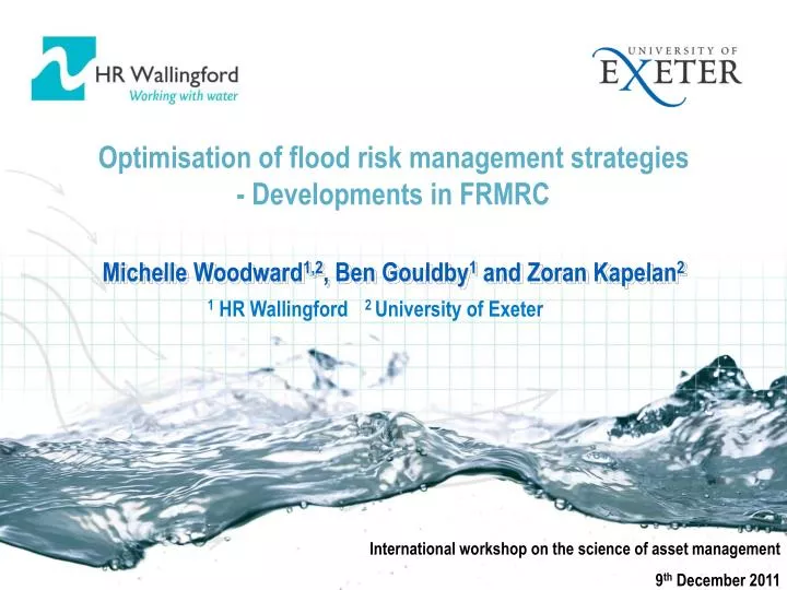 optimisation of flood risk management strategies developments in frmrc