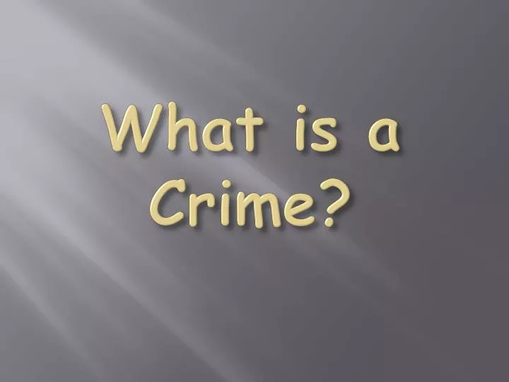 what is a crime