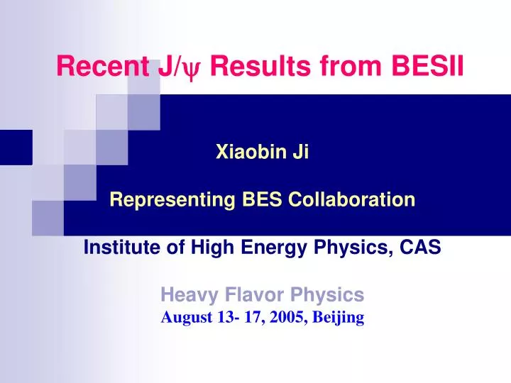 recent j results from besii