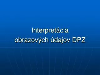 interpret cia obrazov ch dajov dpz