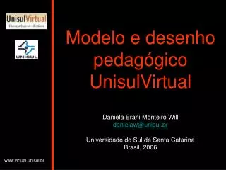 modelo e desenho pedag gico unisulvirtual