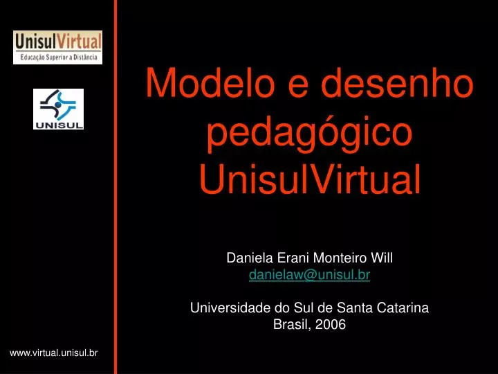 modelo e desenho pedag gico unisulvirtual