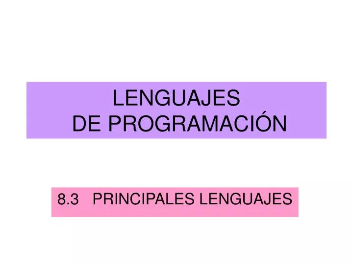 lenguajes de programaci n