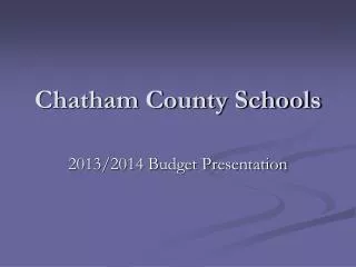 Chatham County Schools