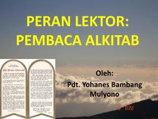 peran lektor pembaca alkitab