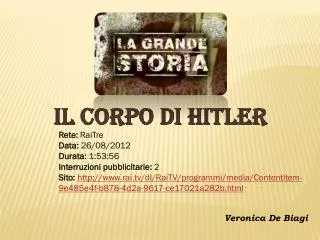 il corpo di hitler