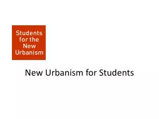 New Urbanism for Students