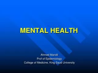 MENTAL HEALTH