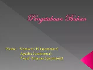 pengetahuan bahan