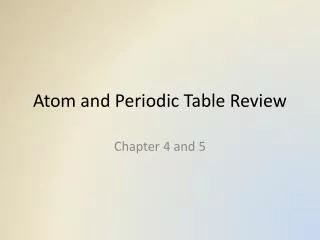 Atom and Periodic Table Review