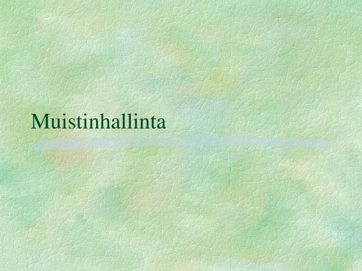 muistinhallinta