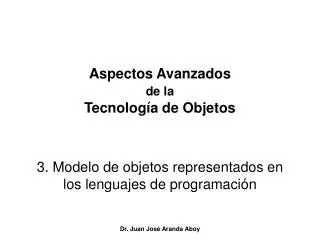 aspectos avanzados de la tecnolog a de objetos