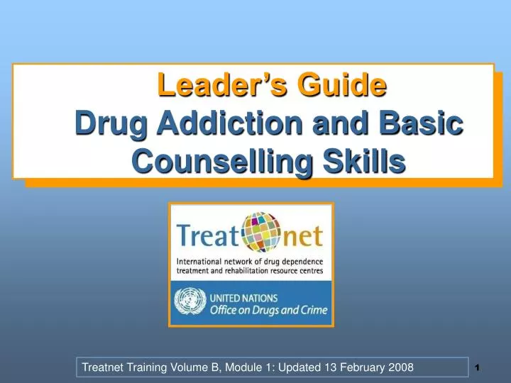 leader s guide drug addiction and basic counselling skills