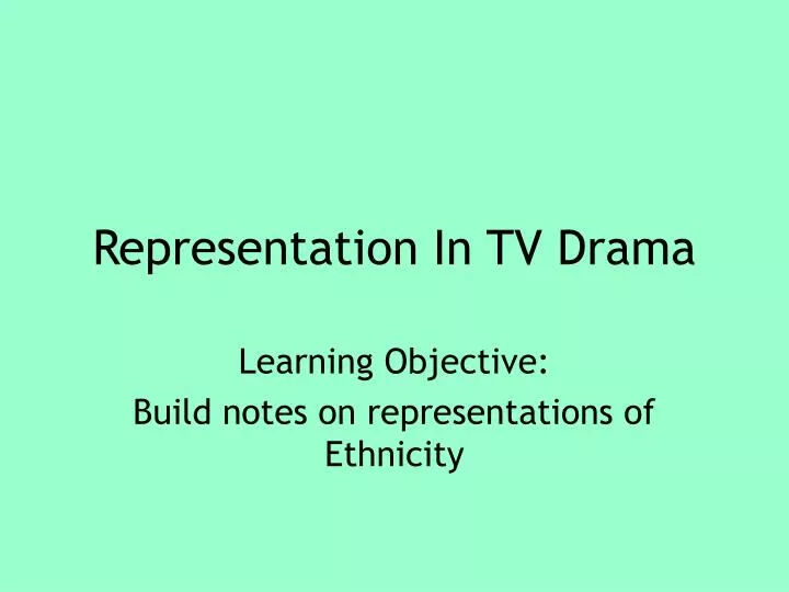 representation in tv drama