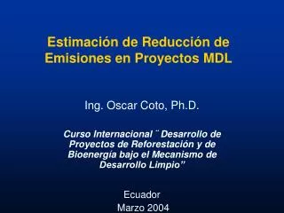 estimaci n de reducci n de emisiones en proyectos mdl