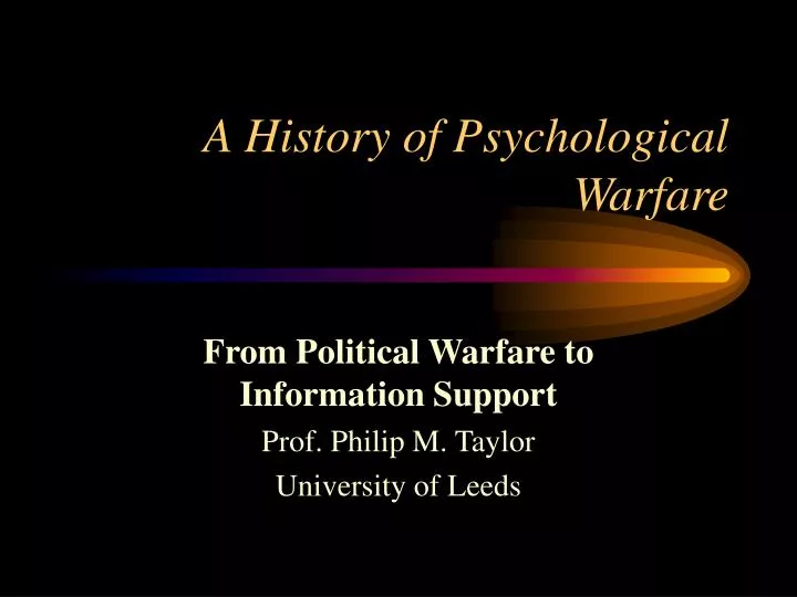 a history of psychological warfare