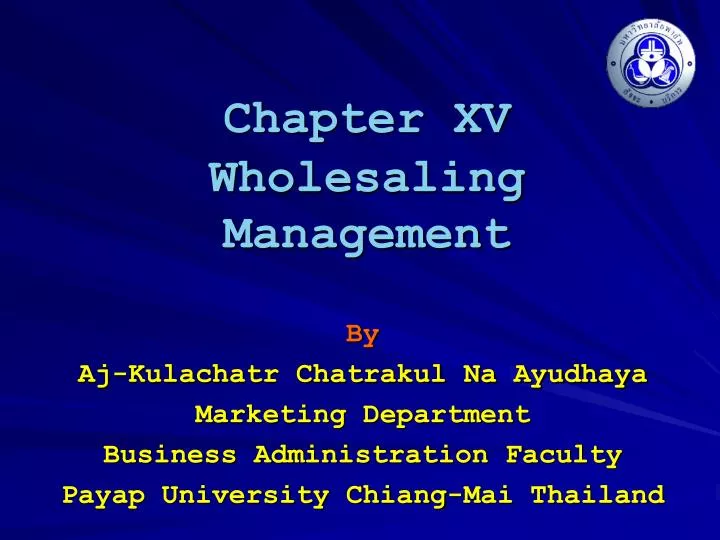 chapter xv wholesaling management