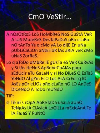 cmo vestir