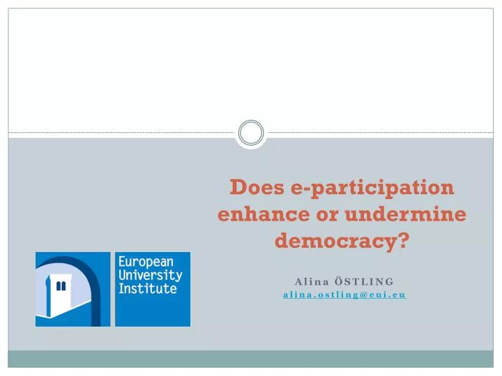 does e participation enhance or undermine democracy