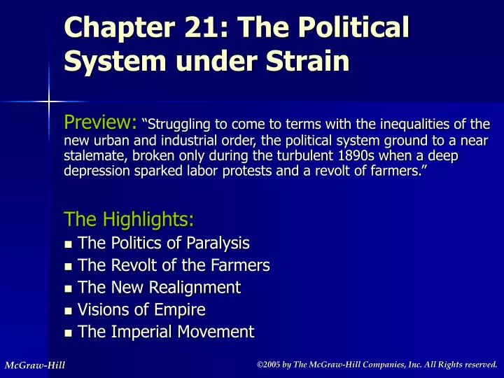 chapter 21 the political system under strain