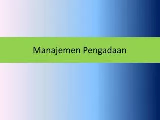 manajemen pengadaan