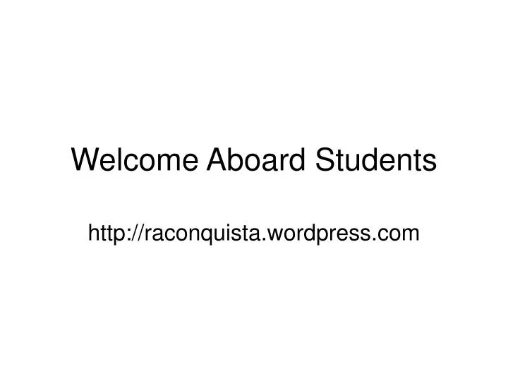welcome aboard students