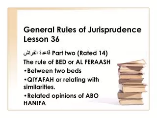 General Rules of Jurisprudence Lesson 36