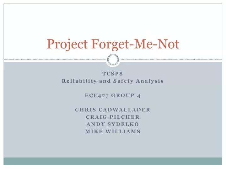 project forget me not