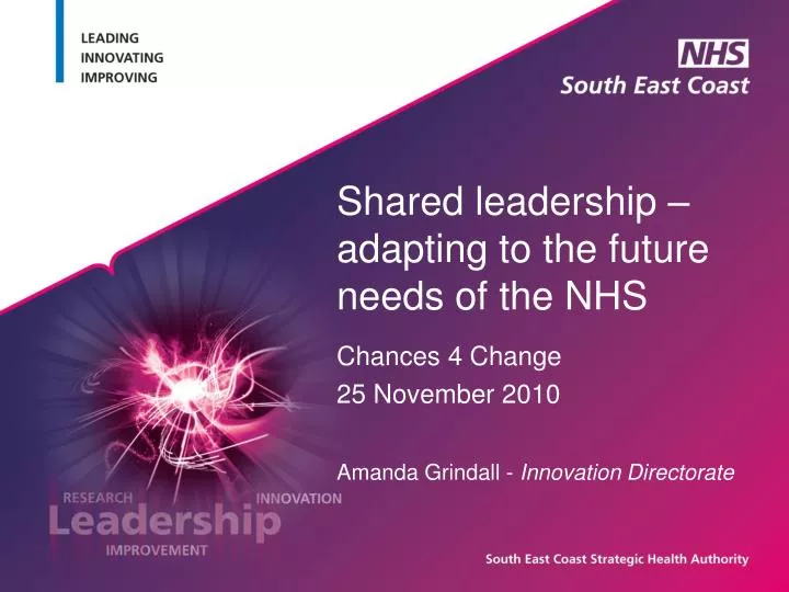 shared leadership adapting to the future needs of the nhs