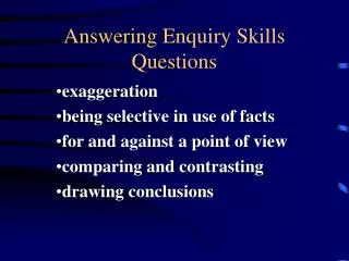 Answering Enquiry Skills Questions