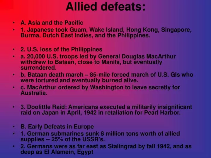 allied defeats