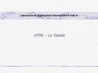 html le tabelle