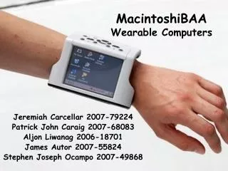 MacintoshiBAA Wearable Computers