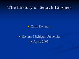 The History of Search Engines