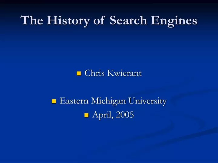 the history of search engines
