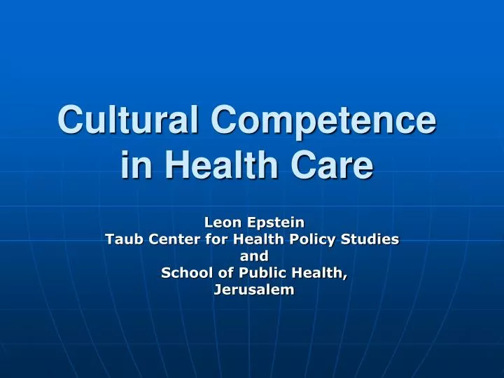 cultural competence in health care