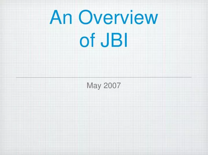 an overview of jbi