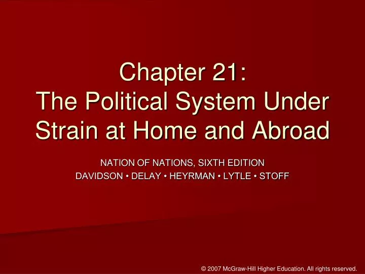 chapter 21 the political system under strain at home and abroad