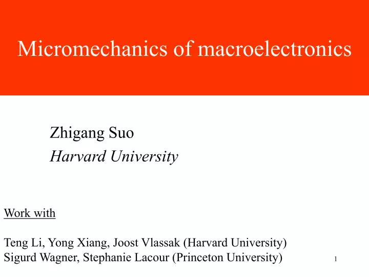 micromechanics of macroelectronics