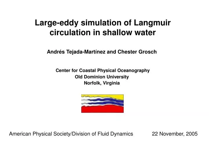 large eddy simulation of langmuir circulation in shallow water