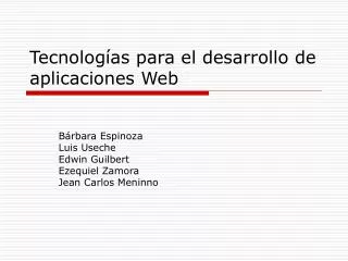 tecnolog as para el desarrollo de aplicaciones web