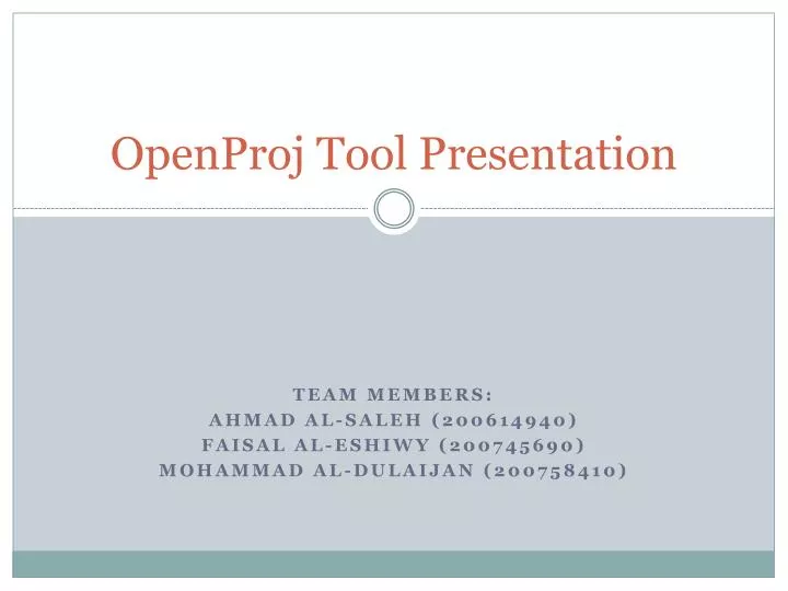 openproj tool presentation