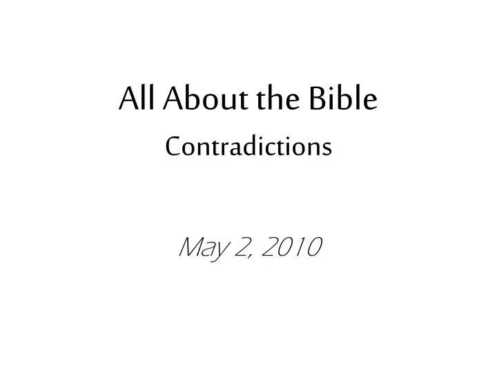all about the bible contradictions