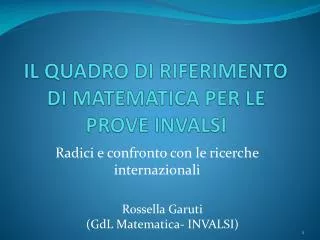 il quadro di riferimento di matematica per le prove invalsi