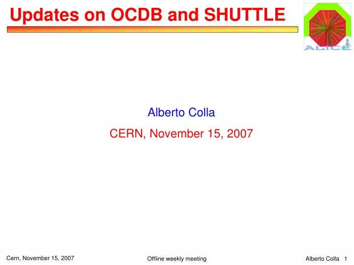 updates on ocdb and shuttle